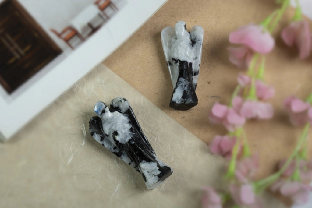Black and White Moonstone Angel