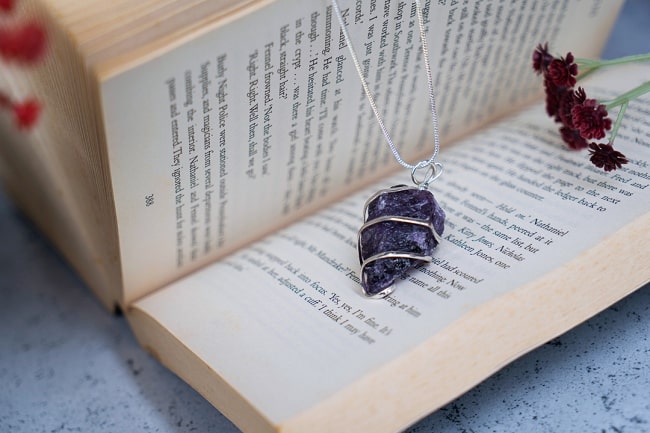 Raw Amethyst Pendant with Chain