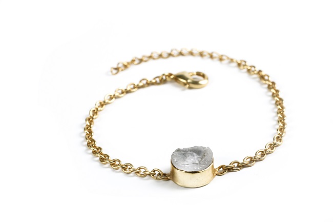 Clear Quartz Single Stone Bracelet