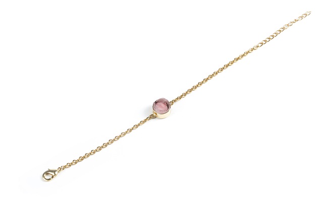 Rose Quartz Single Crystal Bracelet