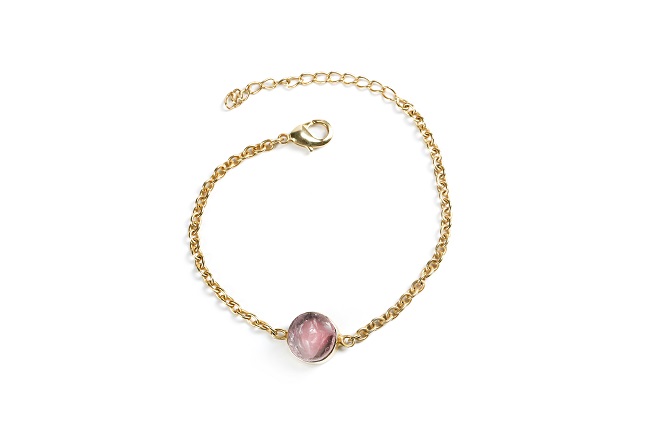 Rose Quartz Single Crystal Bracelet
