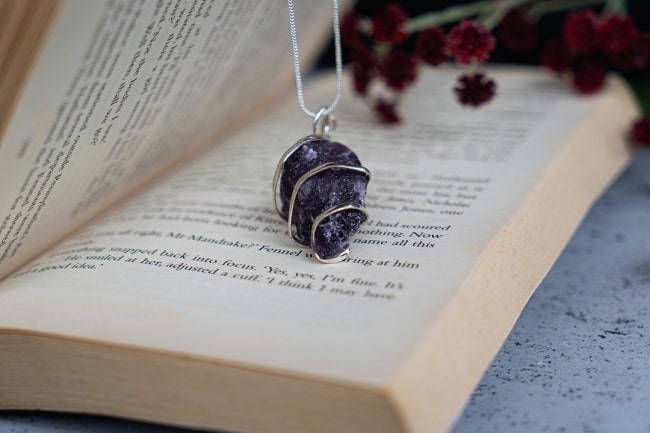 Raw Amethyst Pendant with Chain