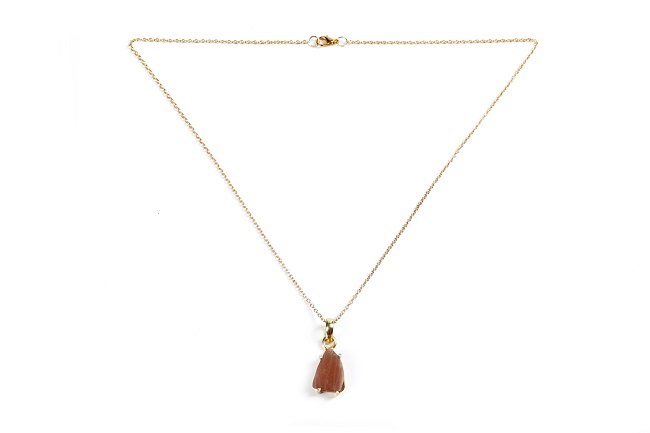 Sunstone Crystal Pendant With Chain