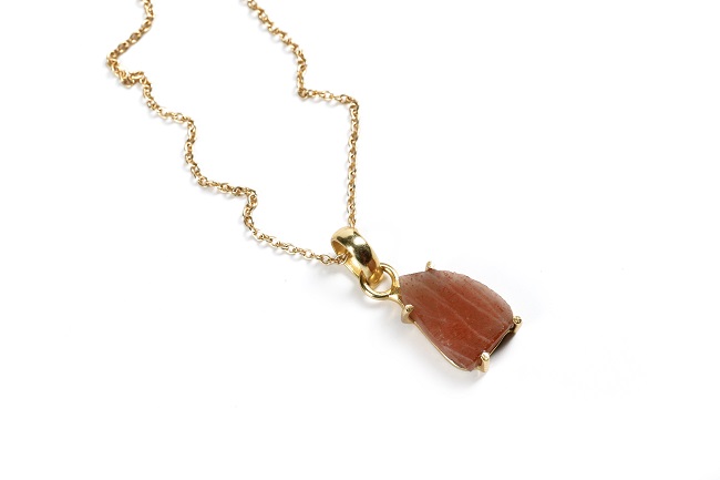 Sunstone Crystal Pendant With Chain