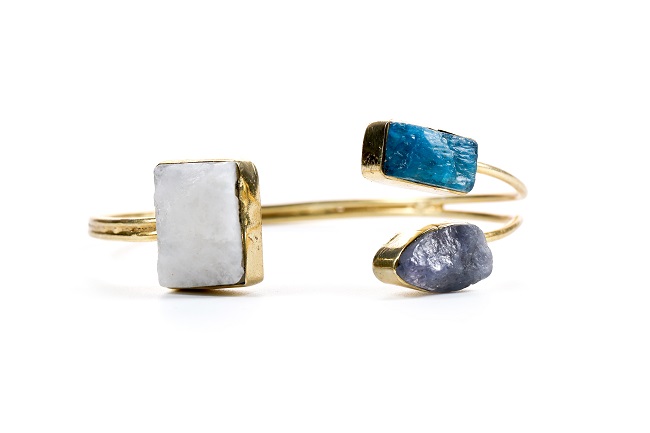 Rainbow Moonstone Cuff Bracelet