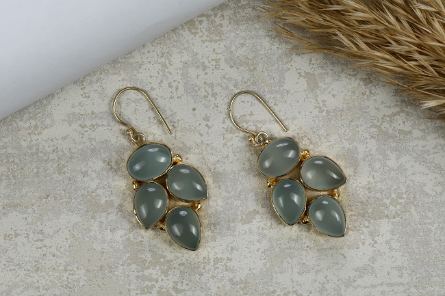Dangling Chalcedony Earrings