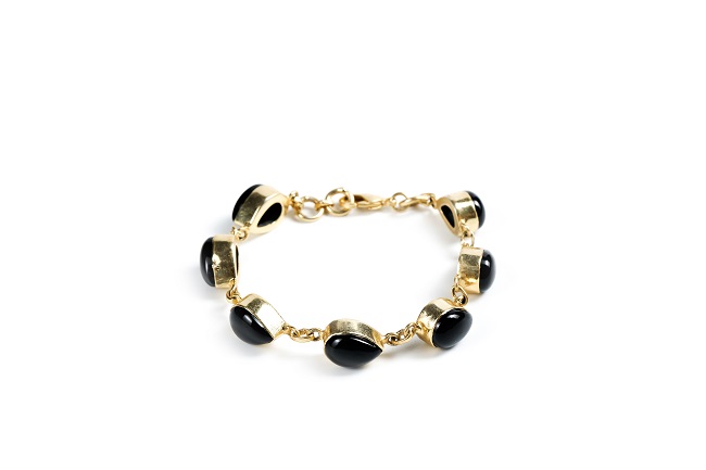 Black Onyx 7 Crystals Bracelet
