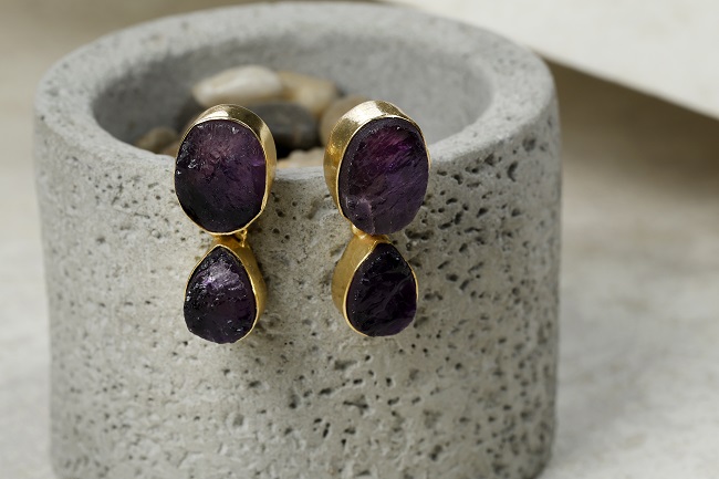 Dangling Amethyst Earrings
