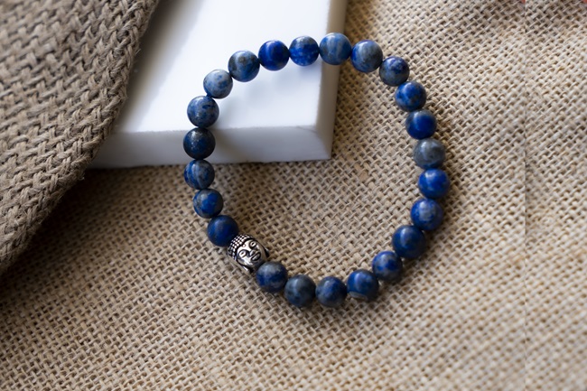 Natural Lapis Lazuli Crystal Bracelet With Buddha Charm