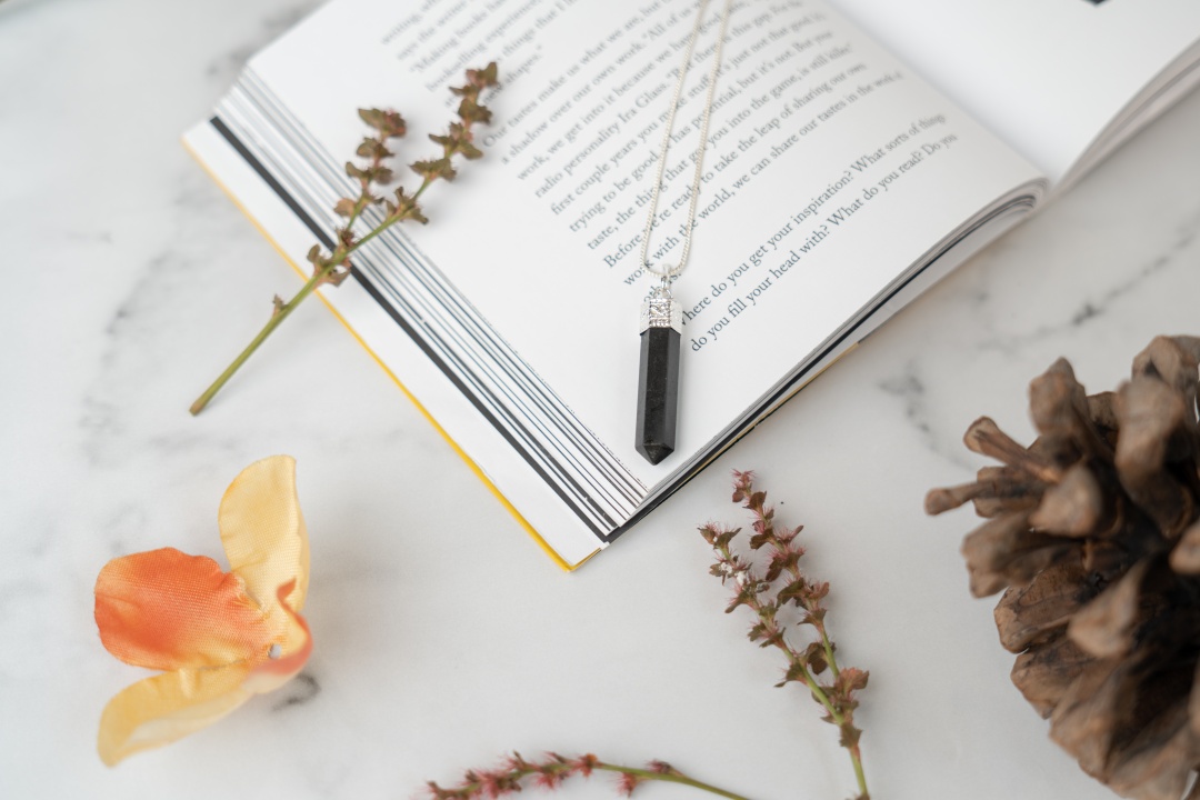 Black Tourmaline Pencil Pendant