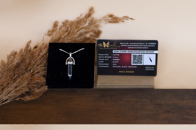 Black Obsidian Pencil Pendant