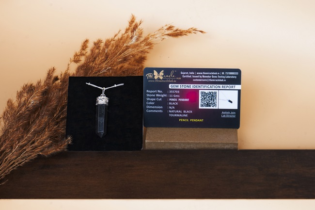 Black Tourmaline Pencil Pendant