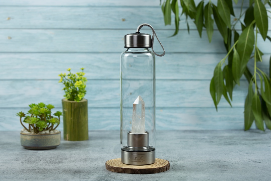 Clear Quartz Crystal Miracle Water Bottle
