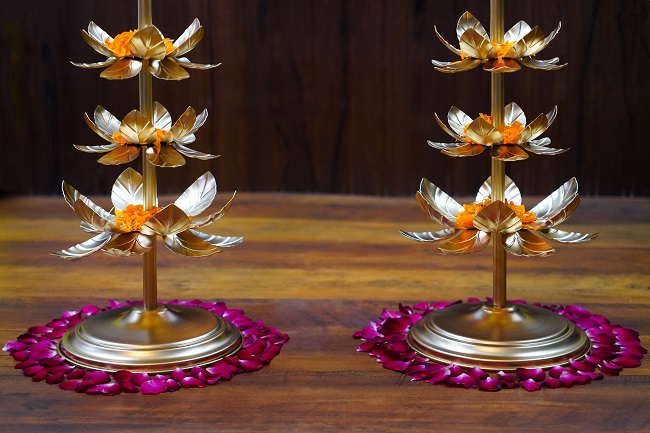 Lotus Candle Stand For Home and Festive Decor