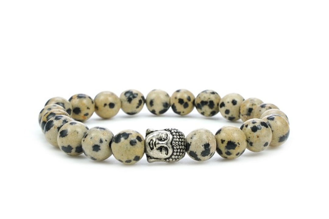 Good Luck and Happiness Miracle Dalmatian Jasper Bracelet