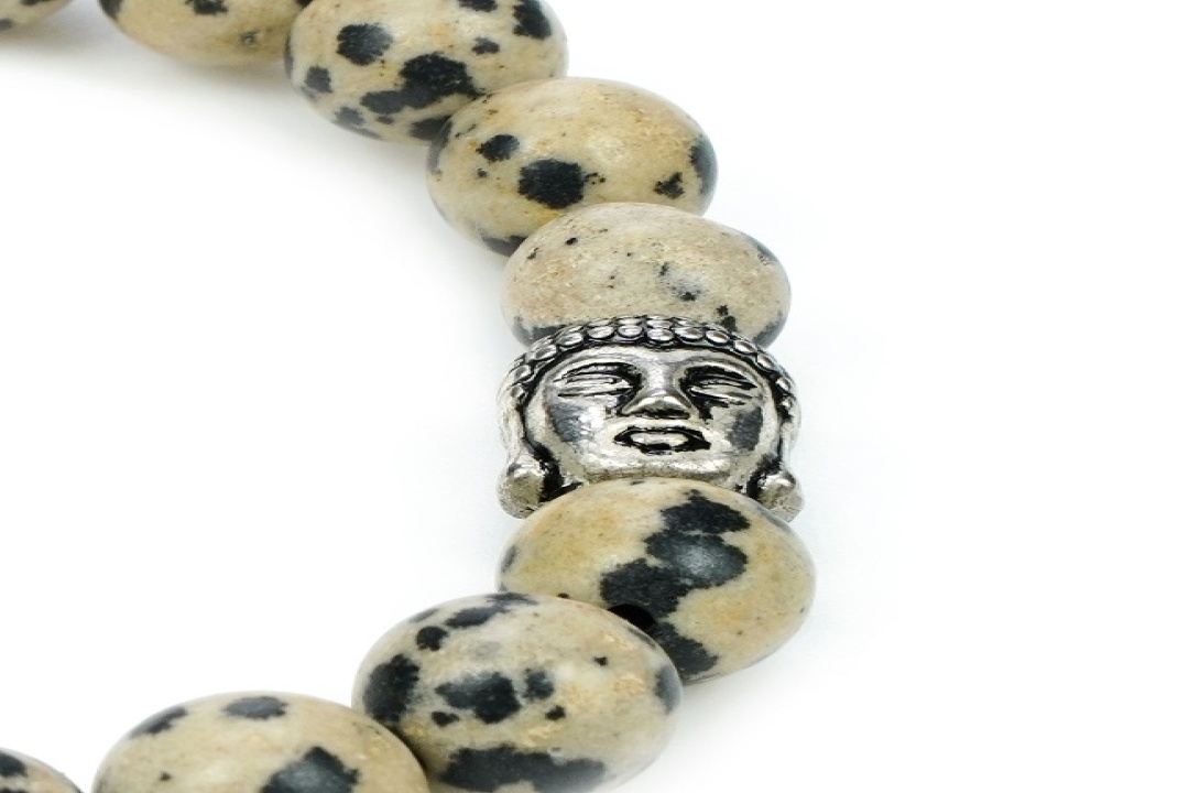Good Luck and Happiness Miracle Dalmatian Jasper Bracelet