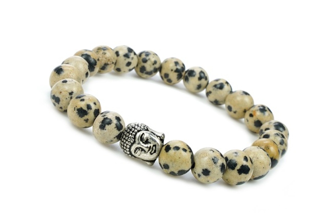 Good Luck and Happiness Miracle Dalmatian Jasper Bracelet