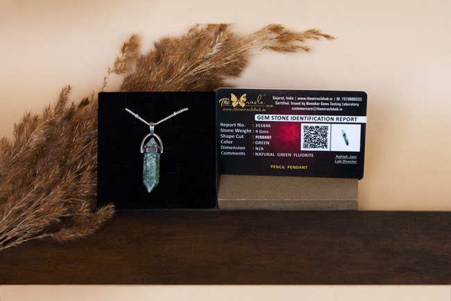 Green Fluorite Pencil Pendant