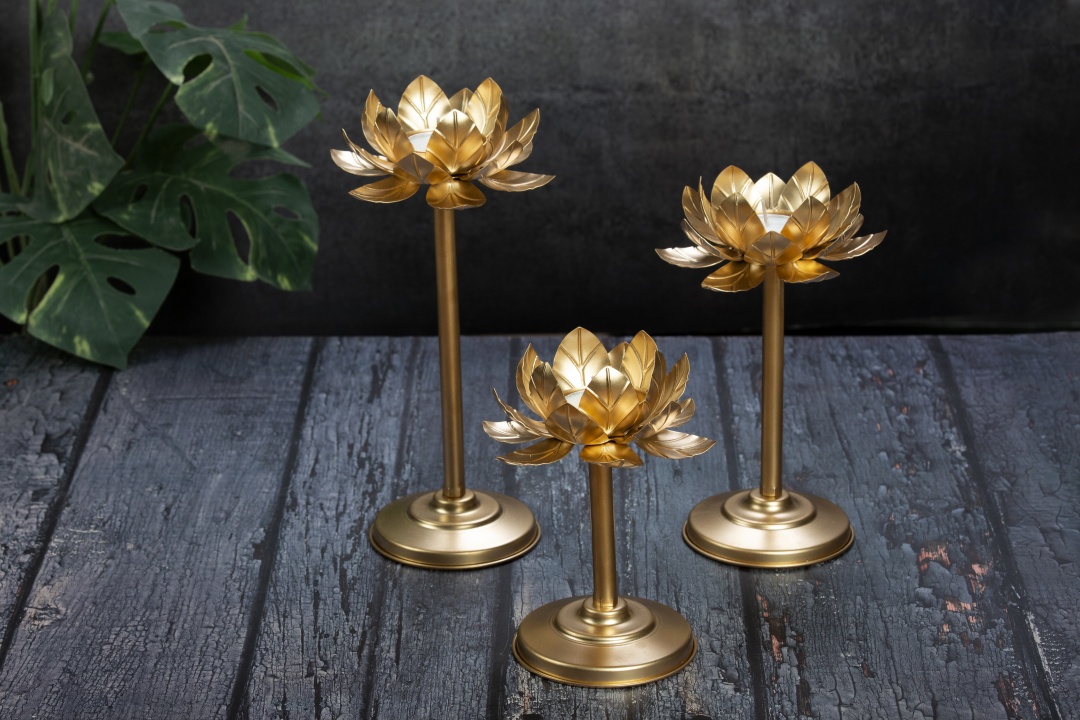 Lotus Candle Holder Set Of 3