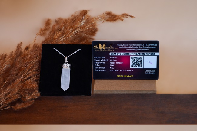 Rose Quartz Pencil Pendant