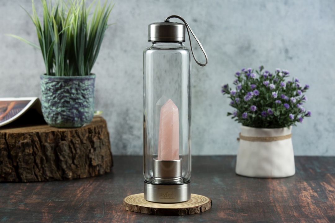 Rose Quartz Miracle Crystal Water Bottle