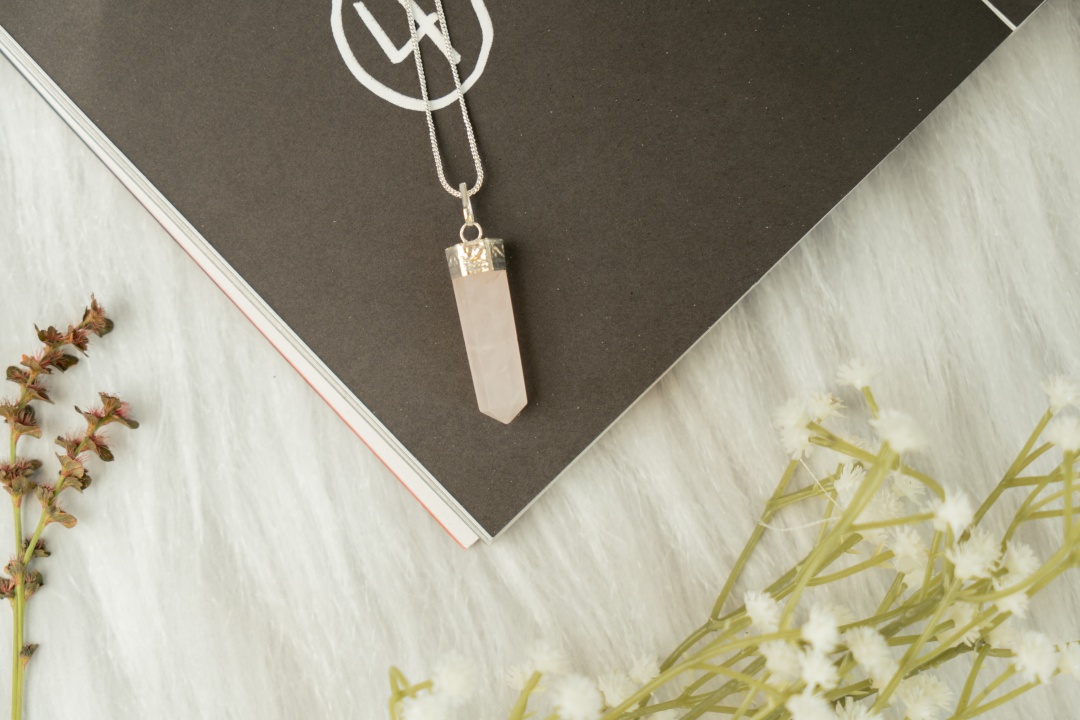 Rose Quartz Pencil Pendant
