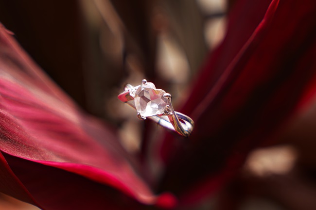 Silver Rose Quartz Heart Ring