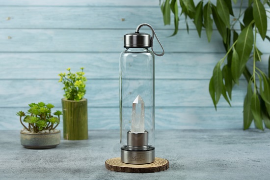Clear Quartz Crystal Miracle Water Bottle