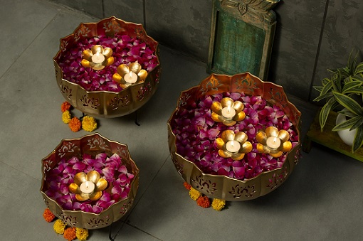 Lotus Candle Stand For Home and Festive Decor