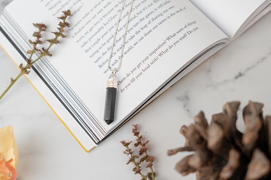 Black Tourmaline Pencil Pendant
