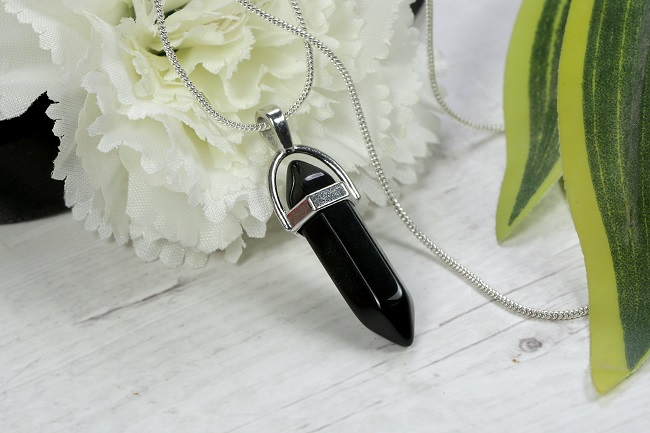 Black Obsidian Pencil Pendant