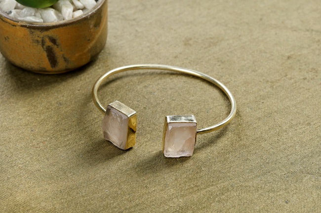Rose Quartz Cuff Bracelet