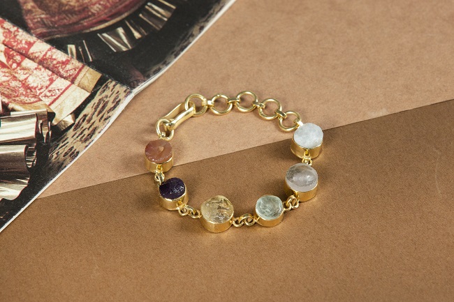 Love and prosperity multi crystal bracelet