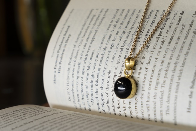 Black Tourmaline Round Pendant With Chain
