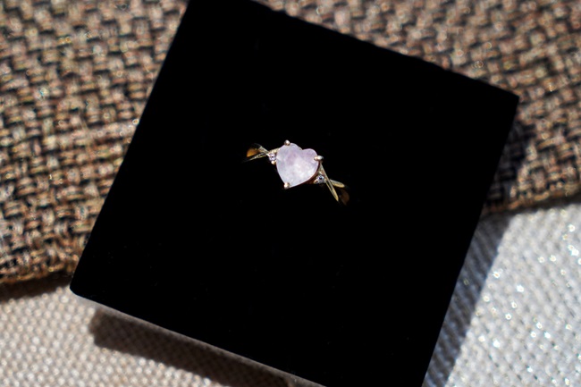 Rose Quartz Heart Ring